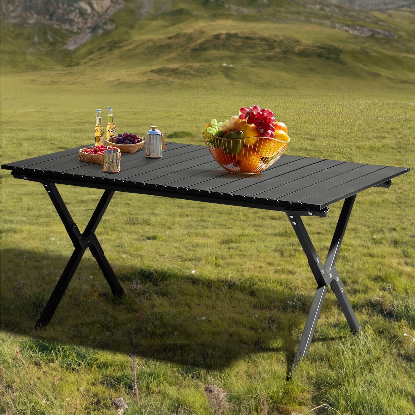 Rectangle Portable Carbon Steel Camping Table
