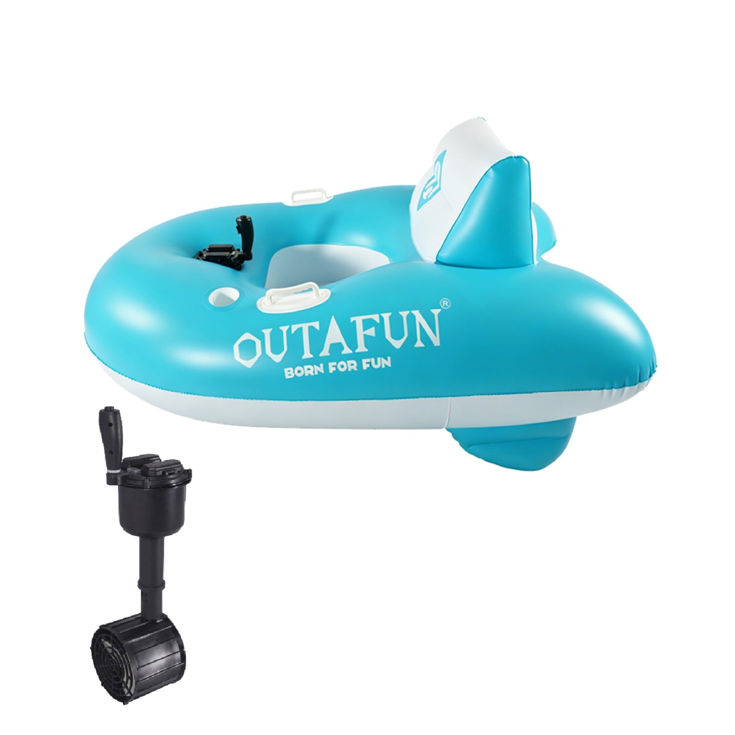 New electric single-person inflatable water float propeller, automatic propulsion, and rotatable swimming ring.