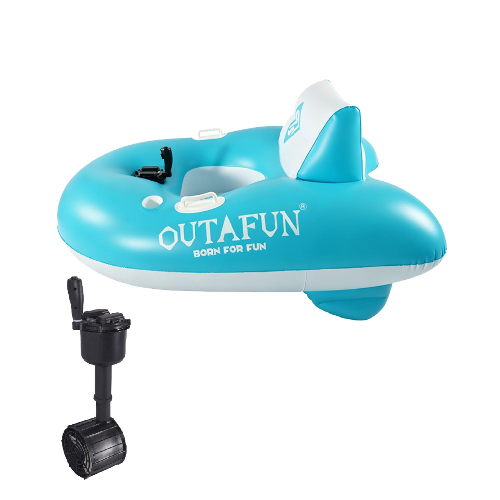 New electric single-person inflatable water float propeller, automatic propulsion, and rotatable swimming ring.